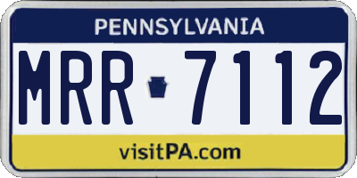 PA license plate MRR7112