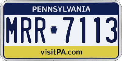 PA license plate MRR7113