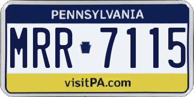 PA license plate MRR7115