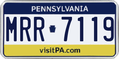 PA license plate MRR7119