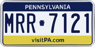PA license plate MRR7121