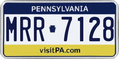 PA license plate MRR7128