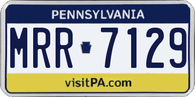 PA license plate MRR7129