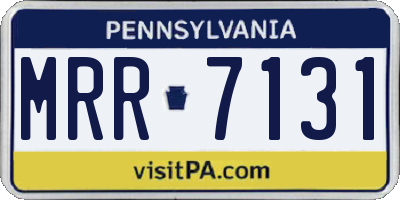 PA license plate MRR7131