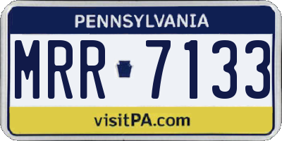 PA license plate MRR7133