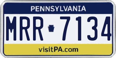 PA license plate MRR7134