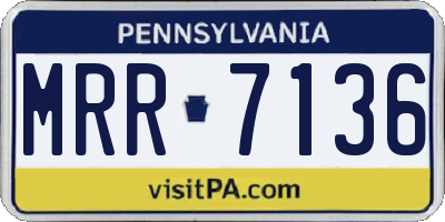 PA license plate MRR7136