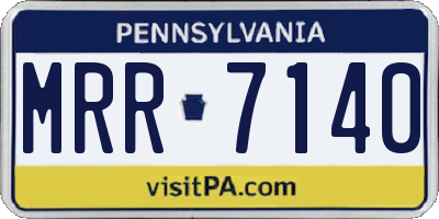 PA license plate MRR7140