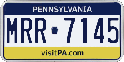 PA license plate MRR7145