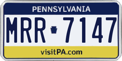 PA license plate MRR7147