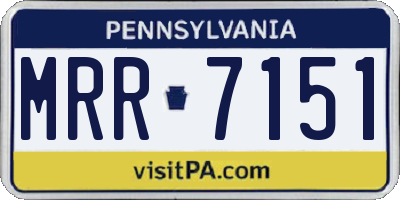 PA license plate MRR7151