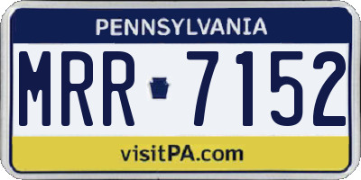 PA license plate MRR7152