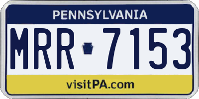 PA license plate MRR7153