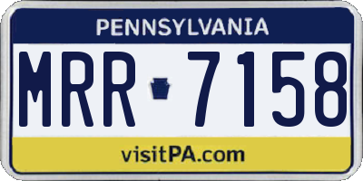 PA license plate MRR7158