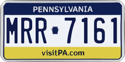 PA license plate MRR7161