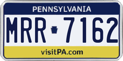 PA license plate MRR7162
