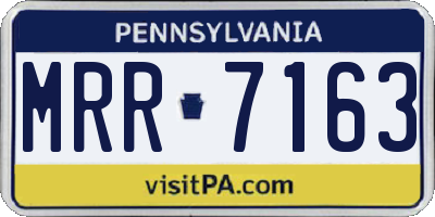 PA license plate MRR7163