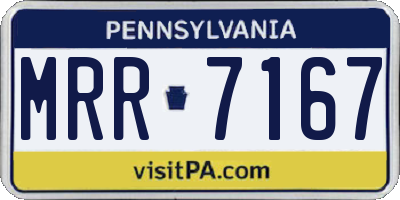 PA license plate MRR7167