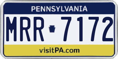 PA license plate MRR7172