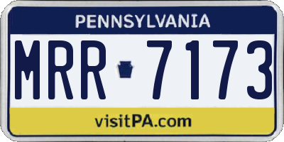 PA license plate MRR7173