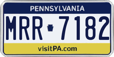 PA license plate MRR7182