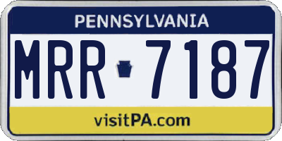 PA license plate MRR7187