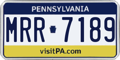 PA license plate MRR7189