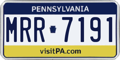 PA license plate MRR7191