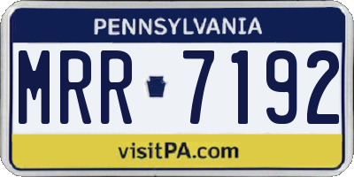 PA license plate MRR7192