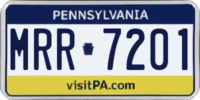 PA license plate MRR7201
