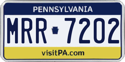 PA license plate MRR7202