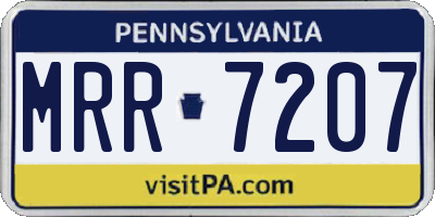 PA license plate MRR7207