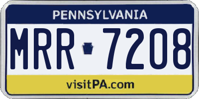 PA license plate MRR7208