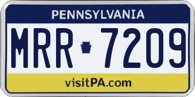 PA license plate MRR7209