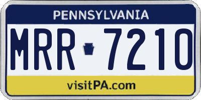 PA license plate MRR7210
