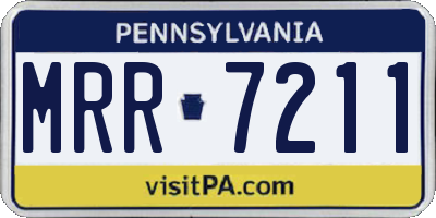 PA license plate MRR7211