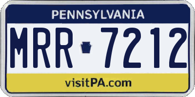 PA license plate MRR7212