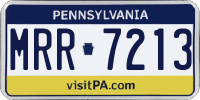 PA license plate MRR7213