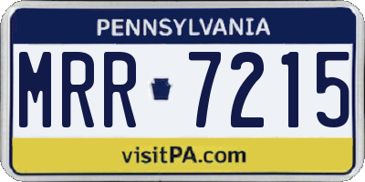 PA license plate MRR7215
