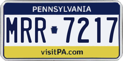 PA license plate MRR7217