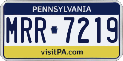 PA license plate MRR7219
