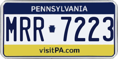PA license plate MRR7223