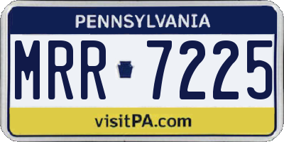 PA license plate MRR7225