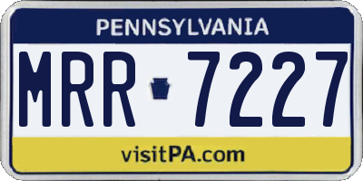 PA license plate MRR7227