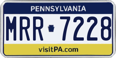PA license plate MRR7228