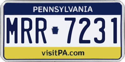 PA license plate MRR7231