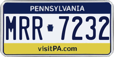 PA license plate MRR7232