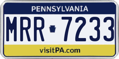PA license plate MRR7233