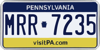 PA license plate MRR7235