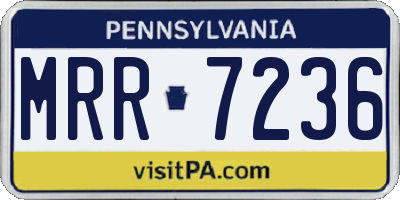 PA license plate MRR7236